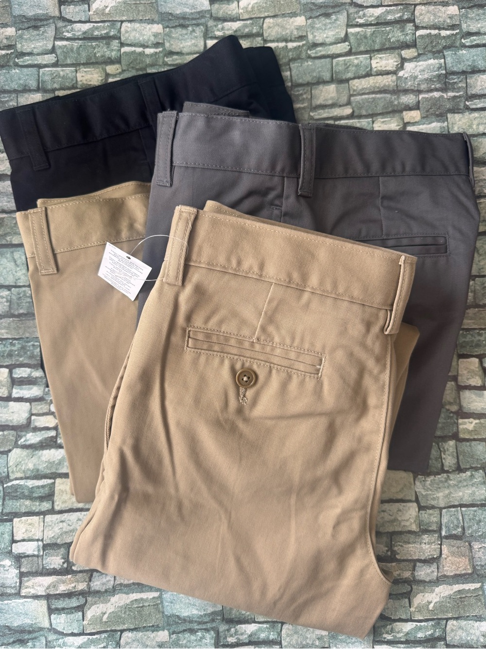 Lands’ End Boys Uniform Chino Pants Lot of 4 Sz 12